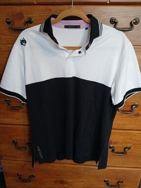 Greyson Mens Tennis Golf Polo Pima Taconic Shepherd Black/White Medium